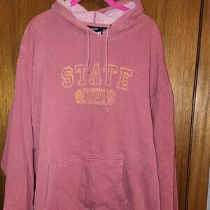 Mens Rue 21 Burgundy State Athletics Hoodie Sweatshirt XL Extra Large LOGO Hood